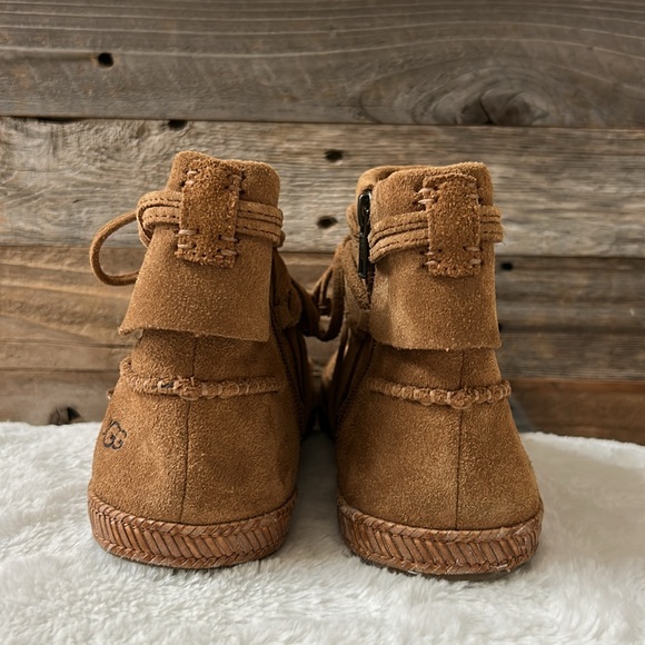 UGG Reid Moccasin Boots Chestnut Size 7 - Picture 5 of 10